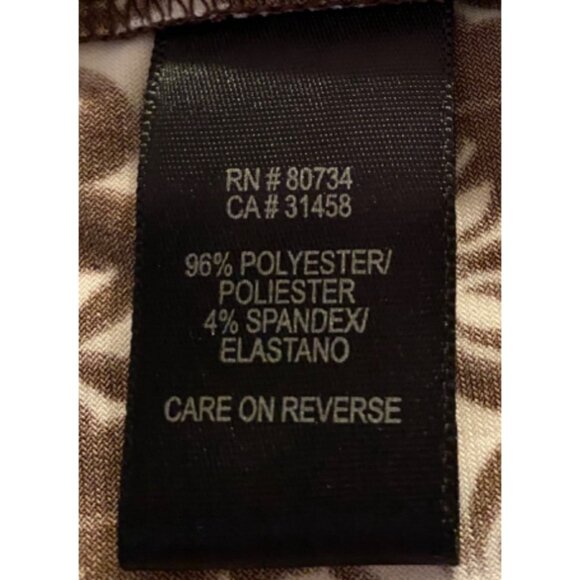 Max & Cleo Womens Brown & White Patterned Wrap Dress Medium - Picture 4 of 11